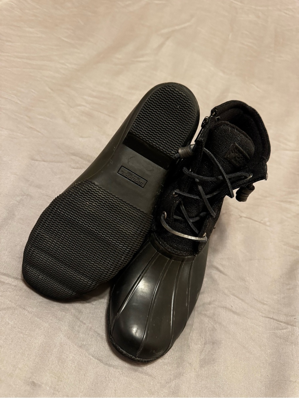 Sperry Black Duck Boots Ankle Booties - Picture 6 of 7